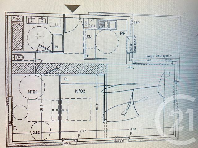 Appartement F3 à vendre - 3 pièces - 69.23 m2 - MONTPELLIER - 34 - LANGUEDOC-ROUSSILLON - Century 21 Védas Immo