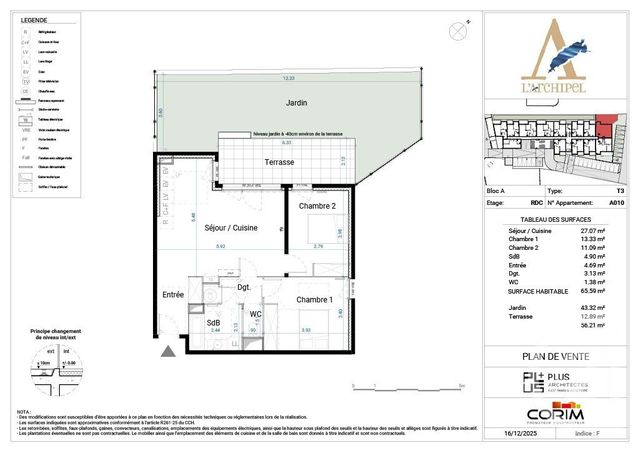 Appartement F3 à vendre - 3 pièces - 65.59 m2 - MEZE - 34 - LANGUEDOC-ROUSSILLON - Century 21 Védas Immo